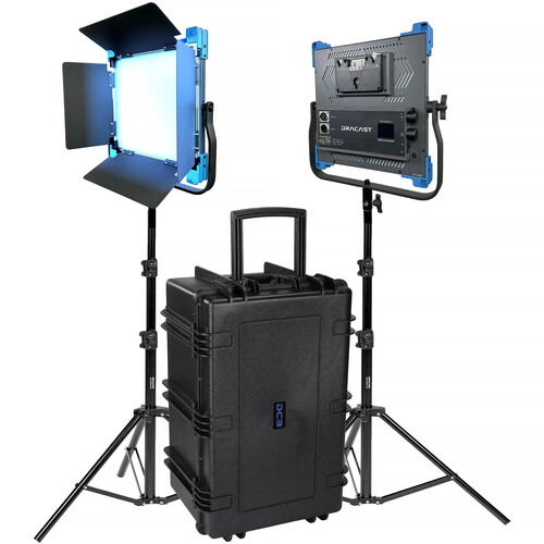 Dracast Pro Series II LED1000 Daylight LED Light Panel (2-Light Kit&nbspGold&nbspMount)