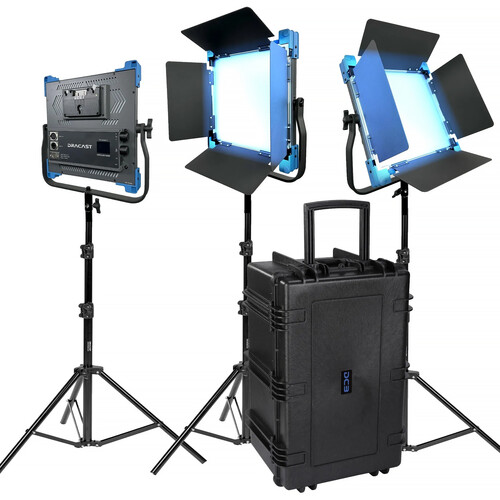 Dracast Pro Series II LED1000 Daylight LED Light Panel (3-Light Kit&nbspGold&nbspMount)
