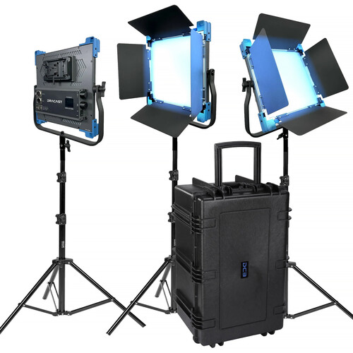 Dracast Pro Series II LED1000 Daylight LED Light Panel (3-Light Kit&nbspV-Mount)