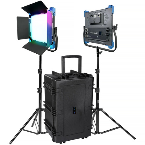 Dracast Pro Series II LED1000 RGB LED Light Panel (2-Light Kit&nbspGold&nbspMount)