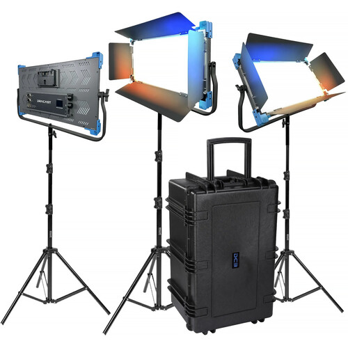 Dracast Pro Series II LED2000 Bi-Color LED Light Panel (3-Light Kit&nbspGold&nbspMount)