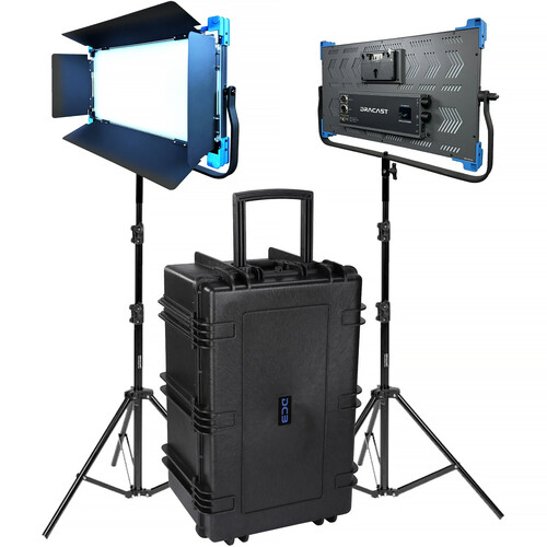 Dracast Pro Series II LED2000 Daylight LED Light Panel (2-Light Kit&nbspGold&nbspMount)
