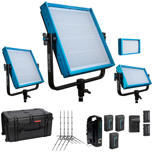 Dracast Remote Newsroom Studio Essentials Bi-Color Light Kit (Gold Mount)