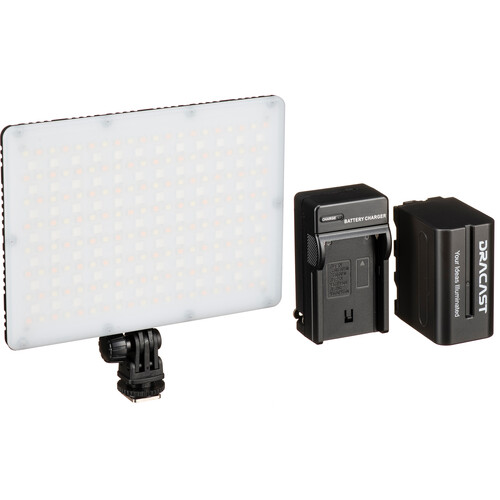Dracast LED240 X Series RGBWW On-Camera LED Light with App Control Battery & Charger