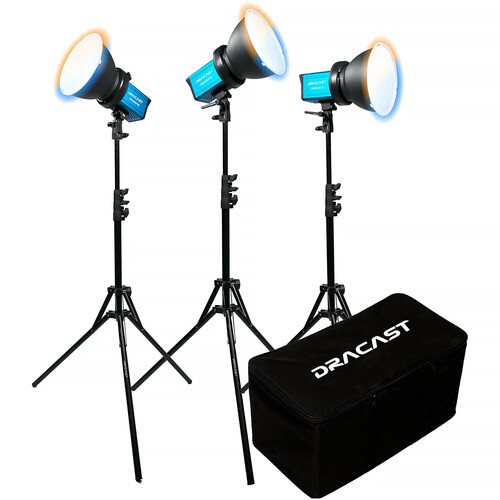 Dracast X Series M80B Bi-Color LED Monolight (V-Mount 3-Light Kit with Nylon Case)