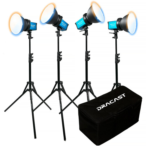 Dracast X Series M80B Bi-Color LED Monolight (V-Mount 4-Light Kit with Nylon Case)