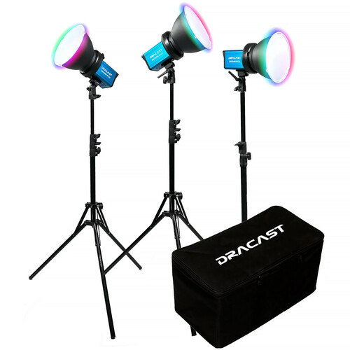 Dracast X Series M80RGB RGB LED Monolight (V-Mount 3-Light Kit with Nylon Case)