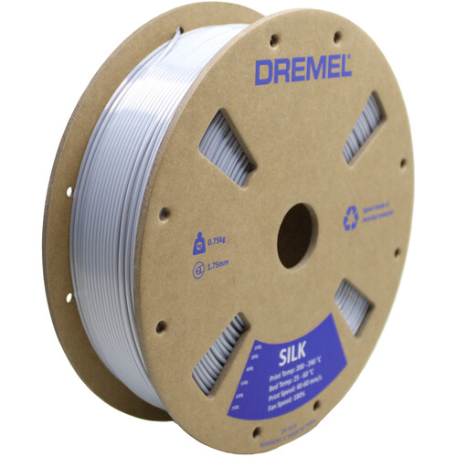 Dremel 3D 1.75mm Silk PLA Filament (0.75kg Silver)