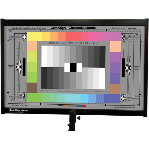 DSC Labs ChromaDuMonde 28-R Maxi CamAlign Chip Chart with Resolution Trumpets and CavityBlack