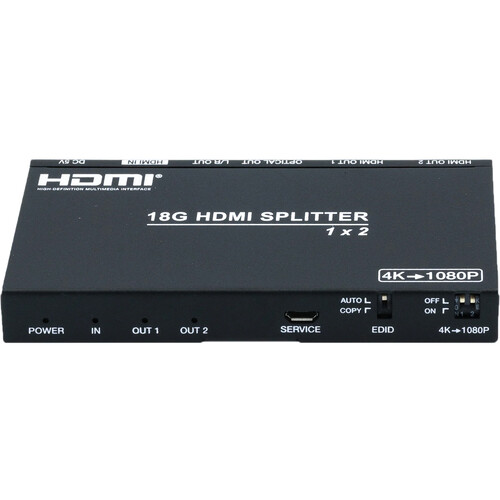 DVDO 4K 1 x 2 HDMI Splitter with Scaler & Audio Extract