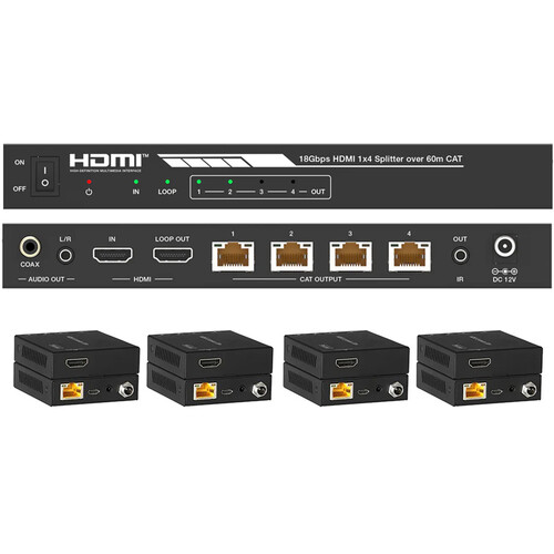 DVDO 4K 1 x 4 HDMI Splitter with Category Outputs