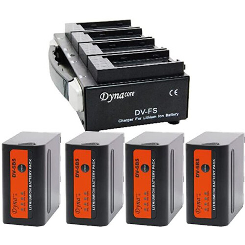 Dynacore 4-Battery Kit with 4-Bay Charger (7800mAh L-Series)