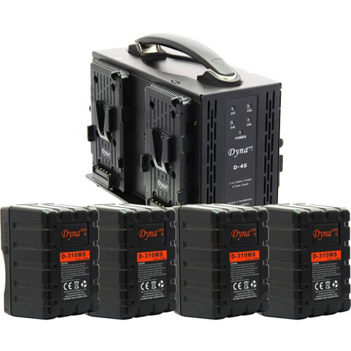 Dynacore D-310MS Rugged 4-Battery Kit with 4-Bay Charger (310Wh V-Mount)