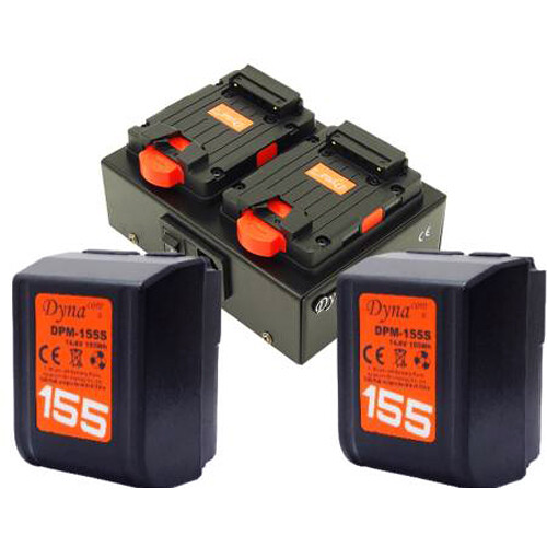 Dynacore DPM-155S Tiny 2-Battery Kit with 2-Bay Charger (155Wh V-Mount)