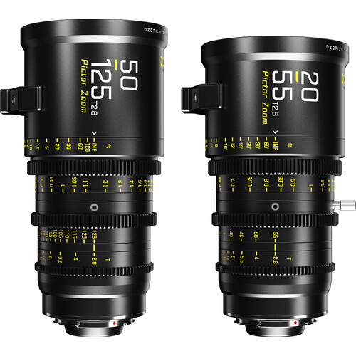 DZOFilm Pictor 20-55mm and 50-125mm T2.8 Super35 Zoom Lens Bundle (PL Mount and EF Mount Black)