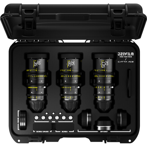 DZOFilm Catta Ace FF 18-35/35-80/70-135mm T2.9 Cine 3-Lens Bundle (PL/EF Black)