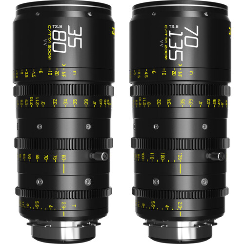 DZOFilm Catta Ace FF 35-80 & 70-135mm T2.9 Zoom Lens Bundle (PL/EF Black)
