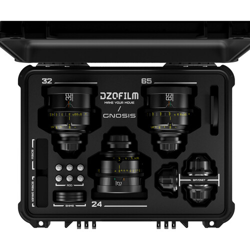 DZOFilm 24 32 65mm T2.8 Gnosis Macro Prime 3-Lens Kit (LPL with PL & EF Mounts Feet)