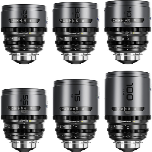 DZOFilm PAVO 2x Anamorphic 6-Lens Set (Blue Coating PL/EF Mount Feet)
