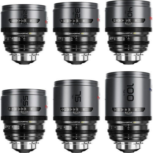 DZOFilm PAVO 2x Anamorphic 6-Lens Set (Neutral Coating PL/EF Mount Feet)