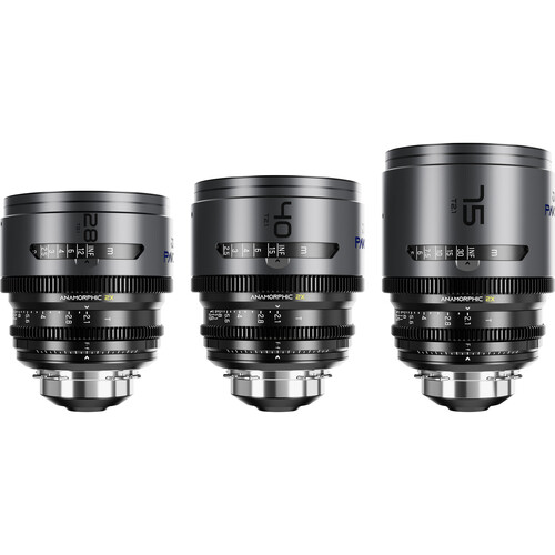 DZOFilm PAVO 2x Anamorphic 28/40/75mm T2.1 3-Lens Set (Blue Coating PL/EF Mount Feet)