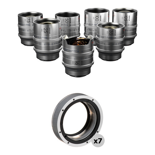 DZOFilm VESPID Retro 7-Lens Kit with Retro Silver EF Tool Kit & Hard Case