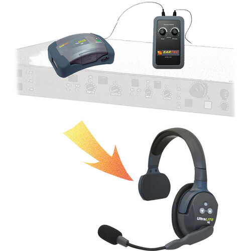 Eartec Wireless Full Duplex Headsets Add-On to Clear-Com Wired Intercom (Two UltraLITE Single)