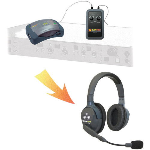 Eartec Wireless Full Duplex Headsets Add-On to Portacom Wired Intercom (One UltraLITE Single & One UltraLITE Double)