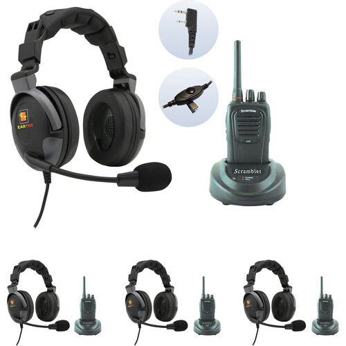Eartec 4 x SC-1000 Radios with 4 x Proline Double Inline PTT Headsets