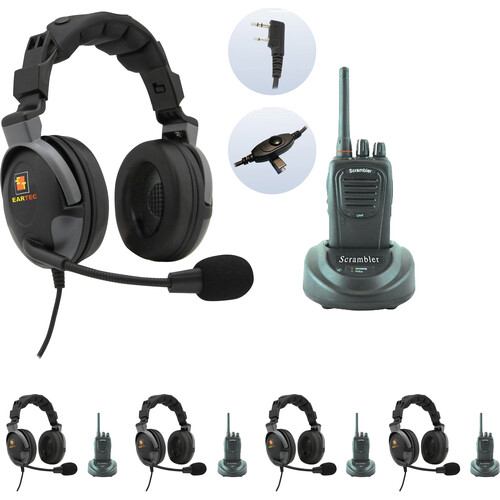 Eartec 5 x SC-1000 Radios with 5 x Proline Double Inline PTT Headsets