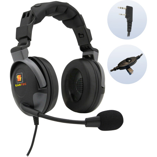 Eartec ProLine Dual-Ear Wired Headset with 2-Pin Molded Connector for Kenwood Systems