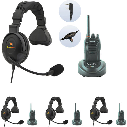 Eartec 4 x SC-1000 Radios with 4 x Proline Single Inline PTT Headsets