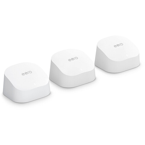 eero 6 AX1800 Wi-Fi 6 Dual-Band Gigabit Mesh System (Router 2 Extenders White)