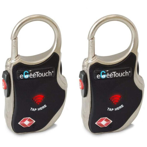 eGeeTouch 2nd Generation Travel Padlock (Black 2-Pack)