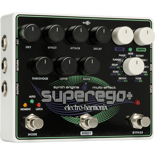 Electro-Harmonix Superego+ Freeze Synth Engine & Multi-Effects Pedal with Power Supply