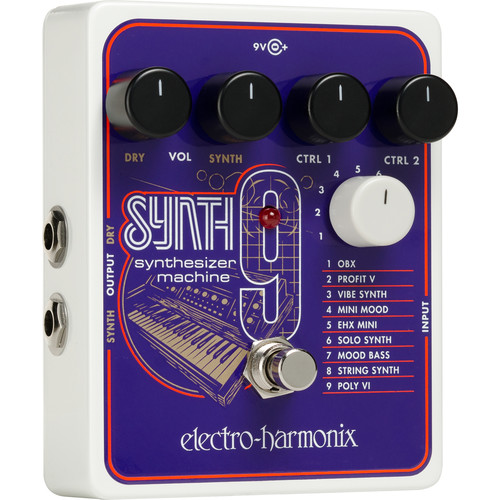 Electro-Harmonix Synth9 Synthesizer Machine for Electric Guitar & Bass (Power Supply Included)