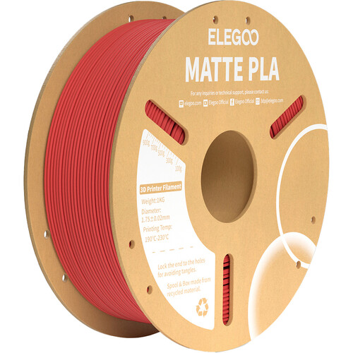 ELEGOO 1.75mm PLA Matte Filament Spool (1kg Ruby Red)