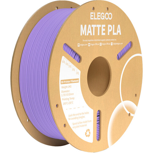 ELEGOO 1.75mm PLA Matte Filament Spool (1kg Lavender Purple)