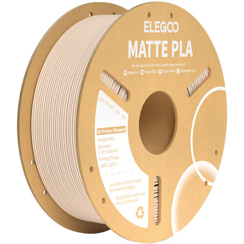 ELEGOO 1.75mm PLA Matte Filament Spool (1kg Beige)