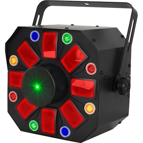 Eliminator Lighting Furious Three RG 3-FX-In-1 Moonflower Wash and Laser Light Fixture