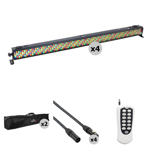 Eliminator Lighting Mega Bar RGBA EP Linear Bar Light Kit with Bags Cables and Remote (4-Pack)