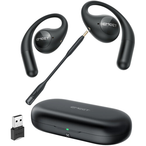 EMEET AirFlow Open-Ear Headphones with Detachable Mic Boom