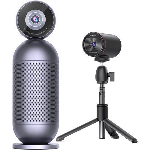 EMEET Meeting Capsule Pro 4K 360 Video Conference Camera and Full HD Satellite Webcam Kit
