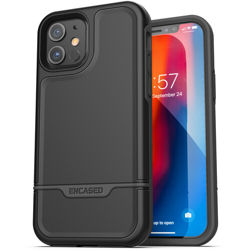 Encased Rebel Case for Apple iPhone 12/12 Pro (Black) RB928BK