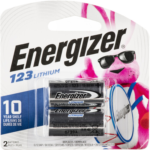 Energizer CR123 3V Lithium Batteries (2-Pack)
