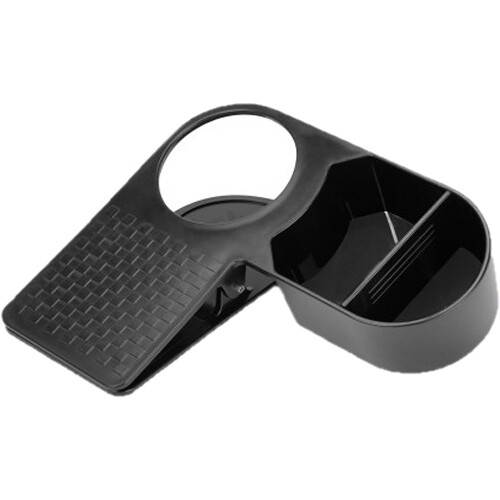 Enhance Desktop Clip-On Cup Holder with Accessory Tray