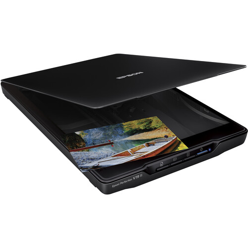 Epson Perfection V19 II Color Photo and Document Flatbed Scanner (Black)