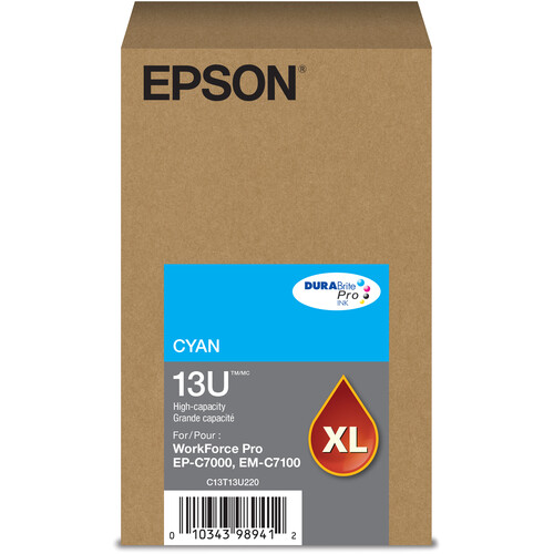 Epson T13U High-Capacity Inkjet Cartridge for WorkForce Pro Printers (Cyan)