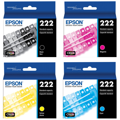 Epson Claria T222 Standard Capacity Black & Color Ink Cartridges (4-Pack)
