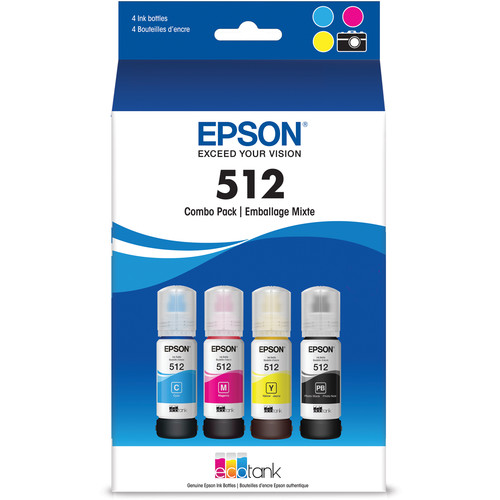 Epson T512 EcoTank Ink Bottle Multi-Pack (Cyan Magenta Yellow Photo Black)